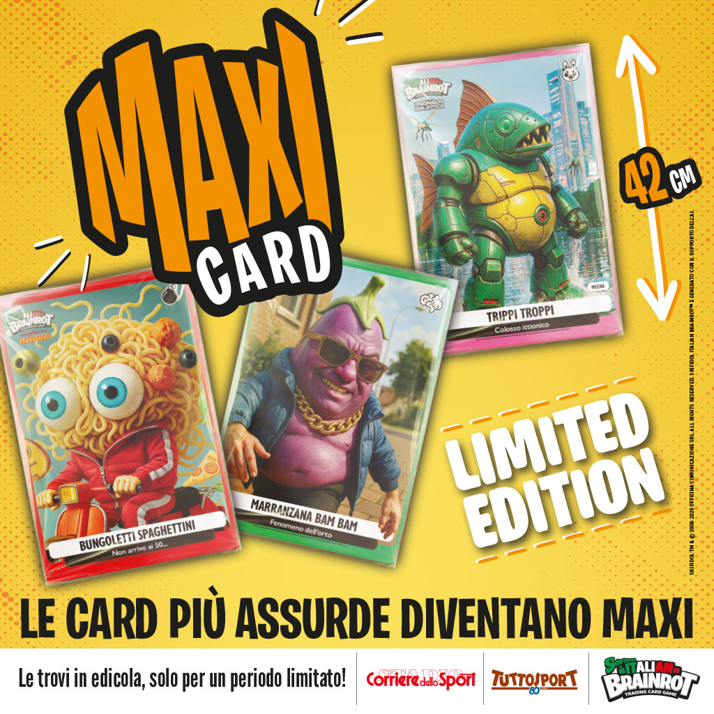 Corriere dello Sport–Stadio, Tuttosport, Maxi Card Skifidol Italian Brainrot - immagine 2