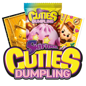 Skifidol Cuties Dumpling, Sticker Collection, bustina da 5 sticker di cui 2 special